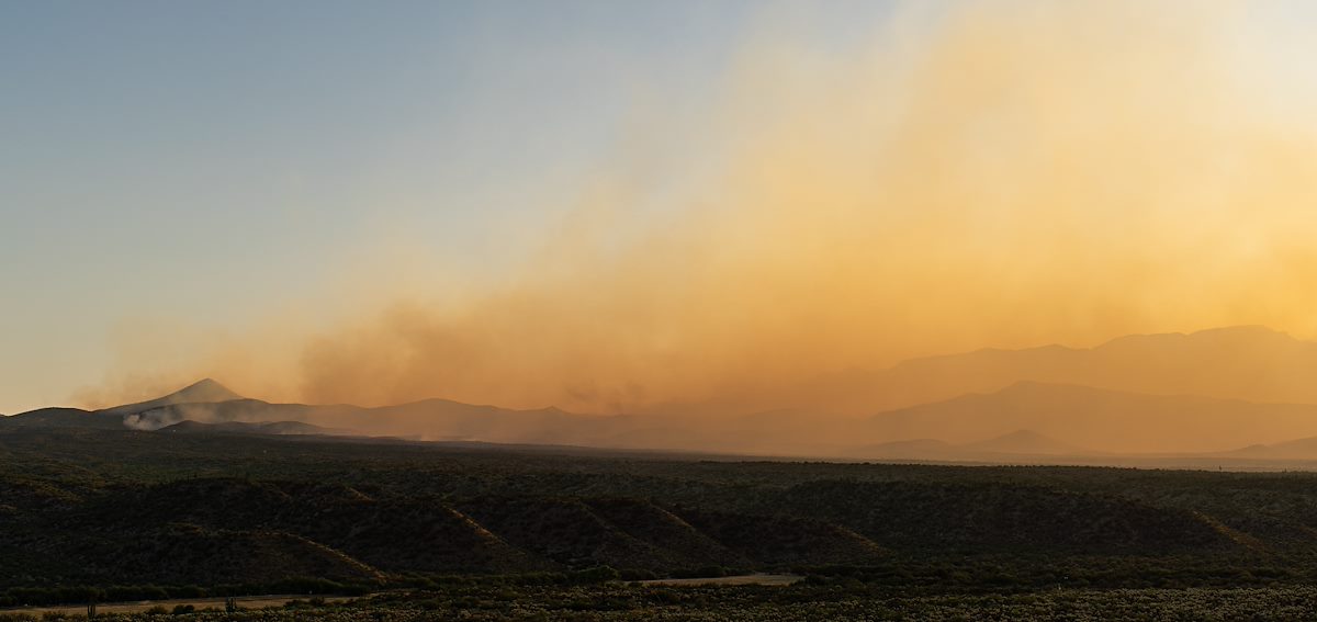 2020 June Bighorn Fire Burning Near Piety Hill and Redington Road