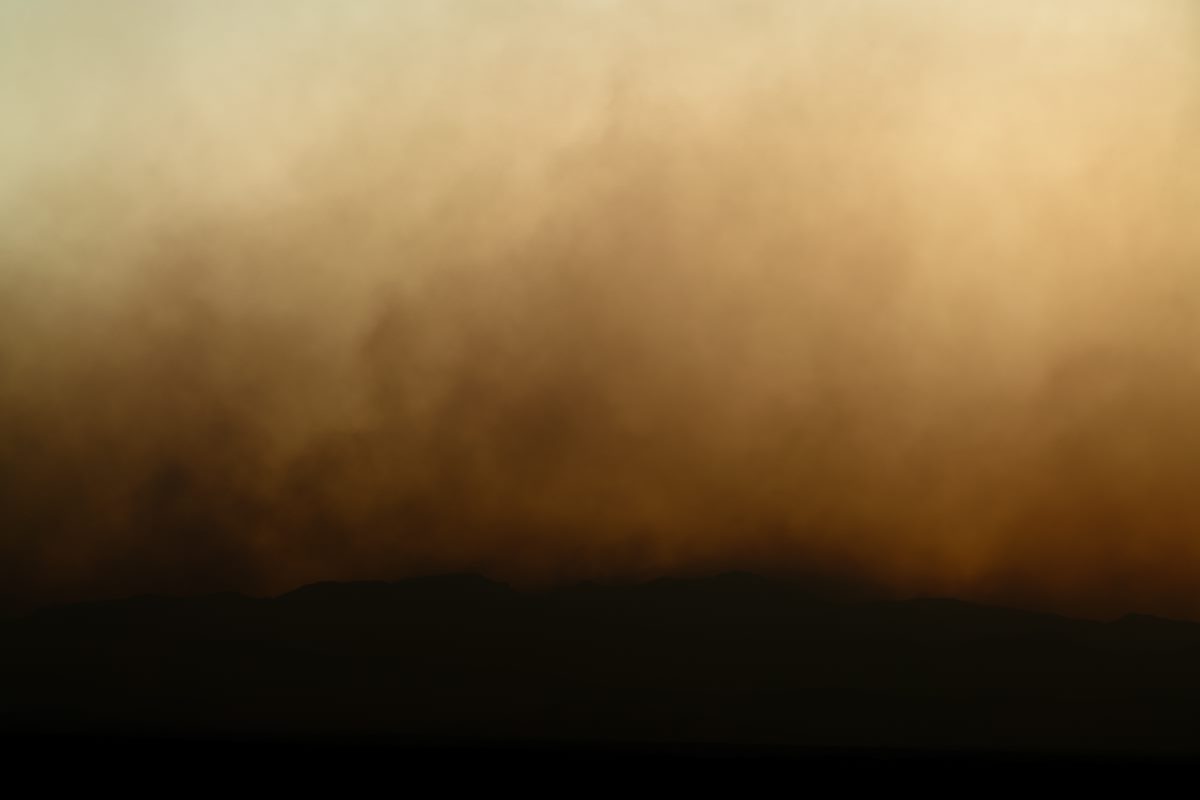 2020 June Bighorn Fire Smoke Covering Mount Bigelow and Green Mountain