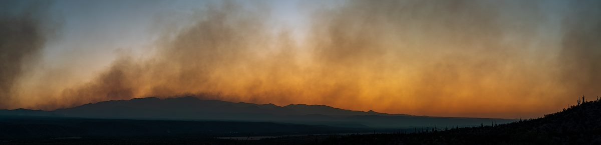 2020 June Bighorn Fire Smoke Rising from the Santa Catalina Mountains