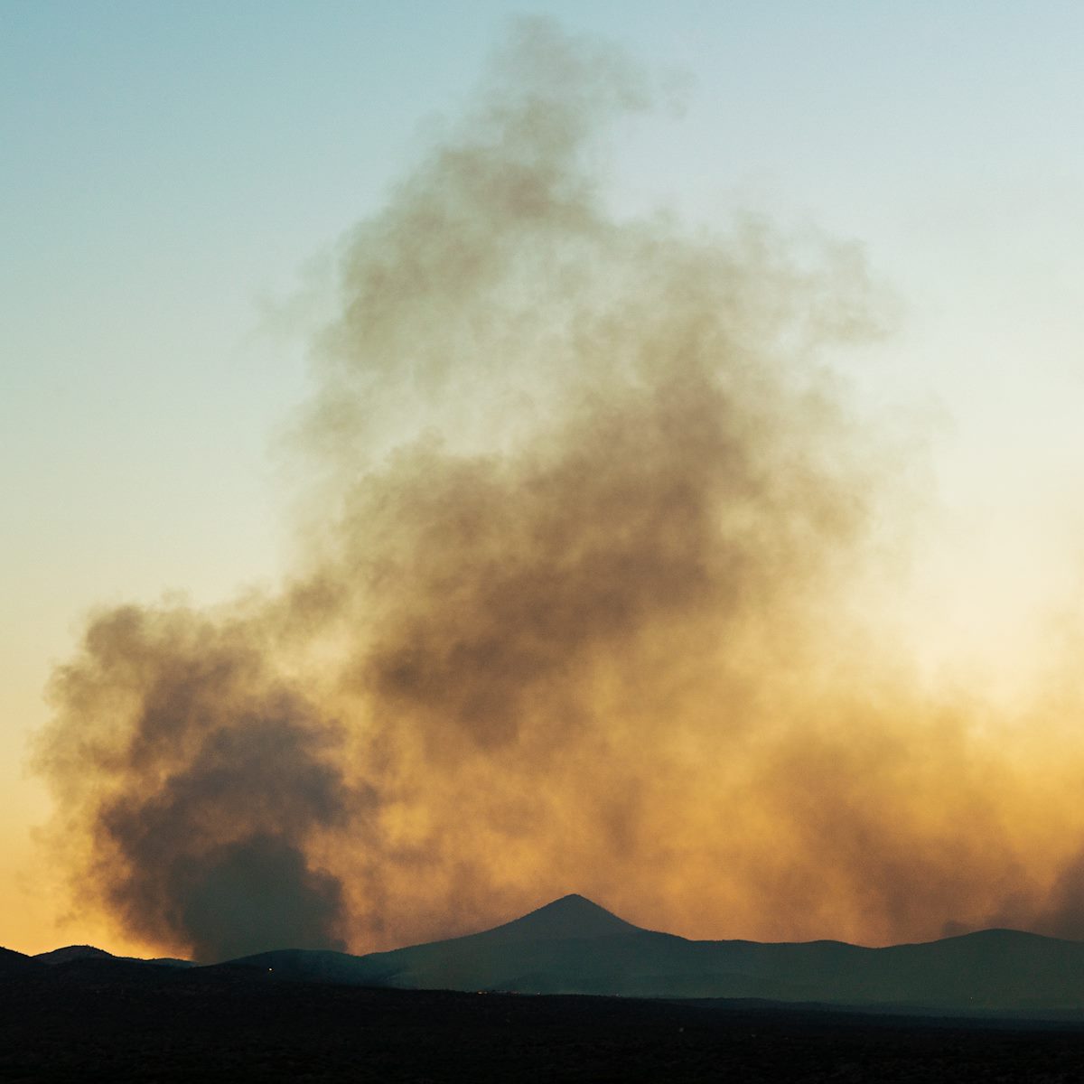 2020 June Bighorn Fire Smoke Rising South of Piety Hill