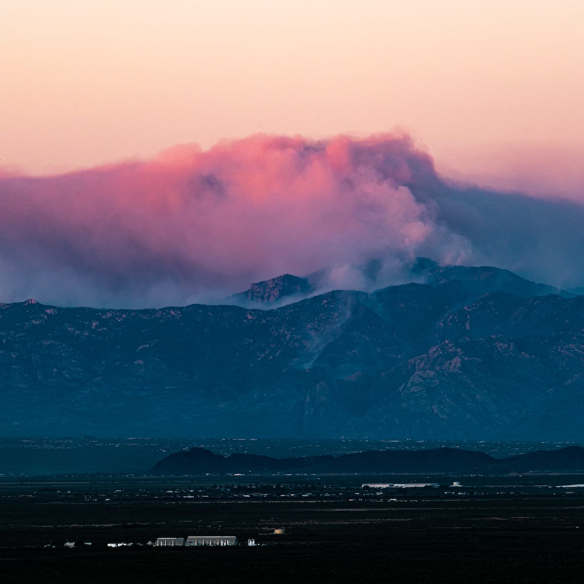 2020 June Sunset on the Bighorn Fire