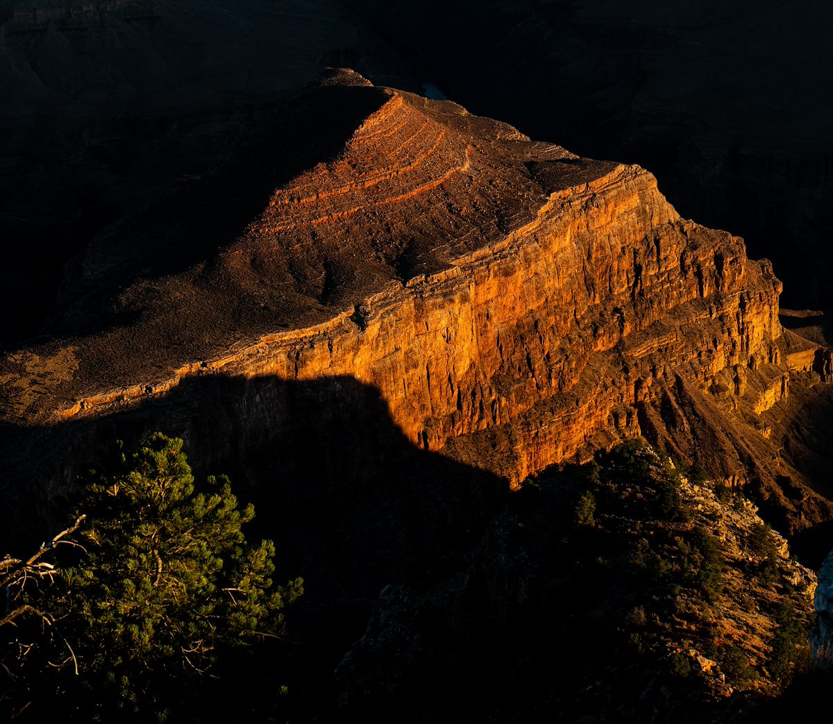 2020 October Sunset Light on Whites Butte from Yuma Point