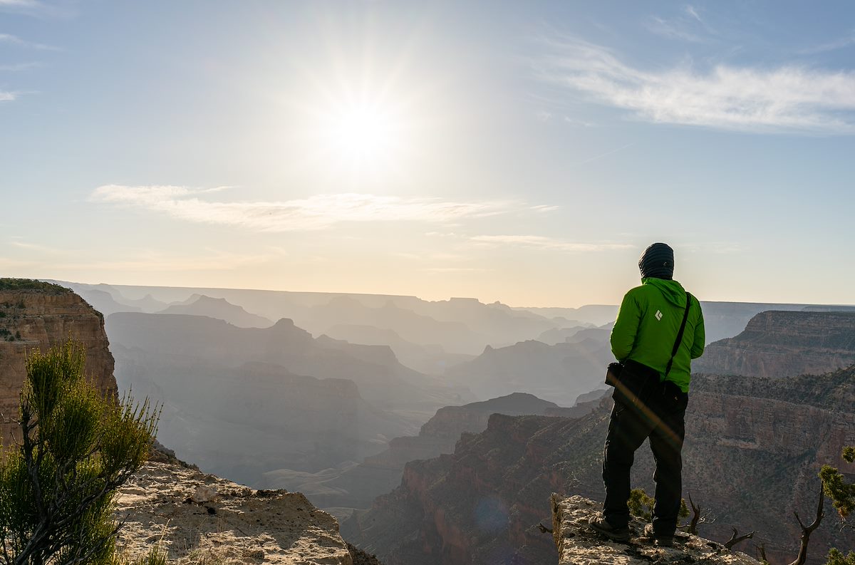 2021 April Standing on the South Rim of the Grand Canyon near Mecalero Point