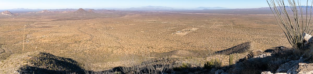 2021 January A View Across the Hay Hook Ranch from Point 4181 with Mount Lemmon in the distance