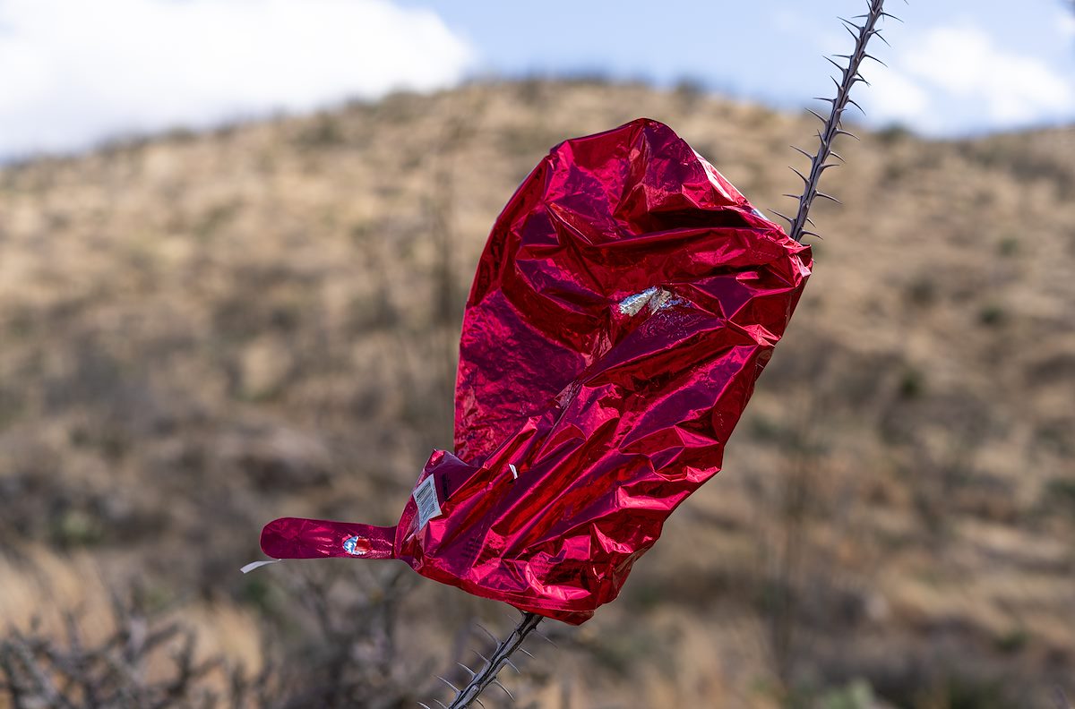 2022 February Balloon Trash near the Papago Well Trailhead