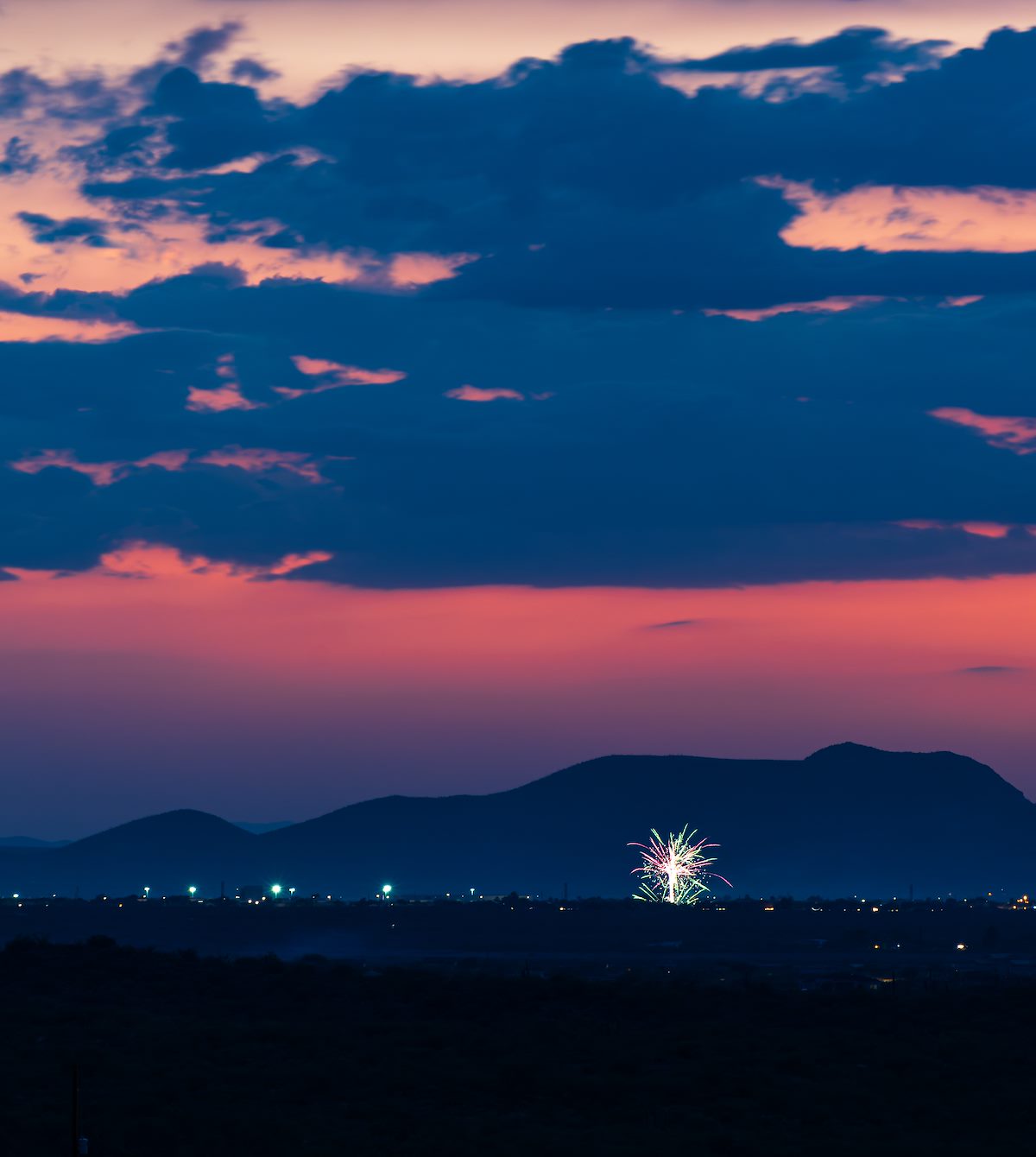 2022 July Fireworks in Front of Black Mountain 02