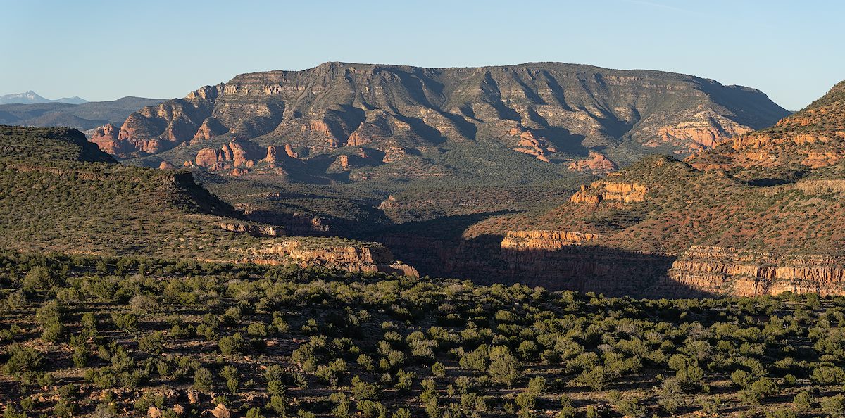 2023 May Looking over Sycamore Canyon to Casner Mountain with the San Francisco Peaks in the Background