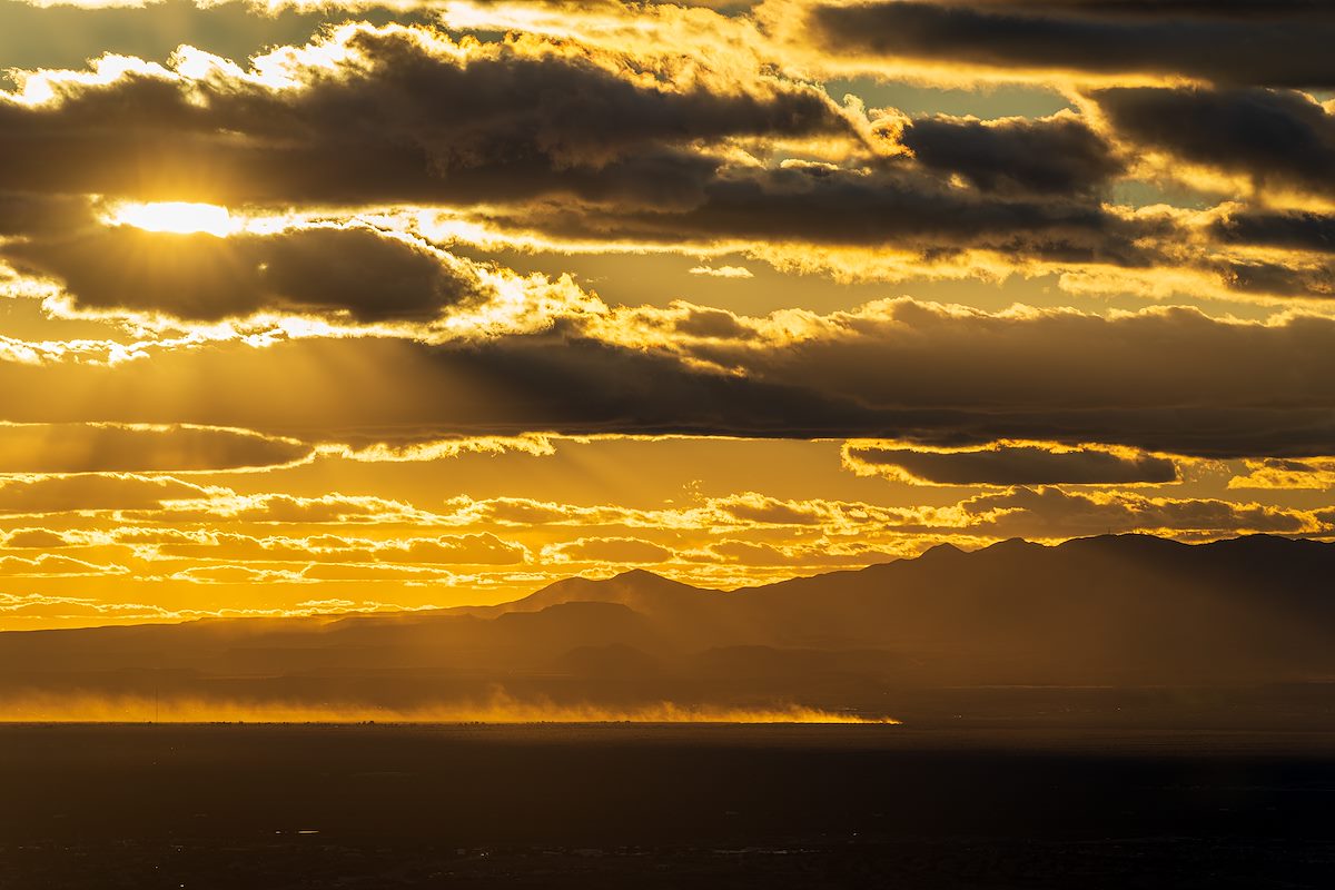 2024 January Sunset Dust looking Over Vail to the Sierrita Mountains