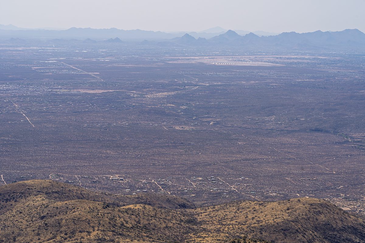 2025 April Pistol Hill Community to the Tucson Mountains from the 6400 Pinnacle