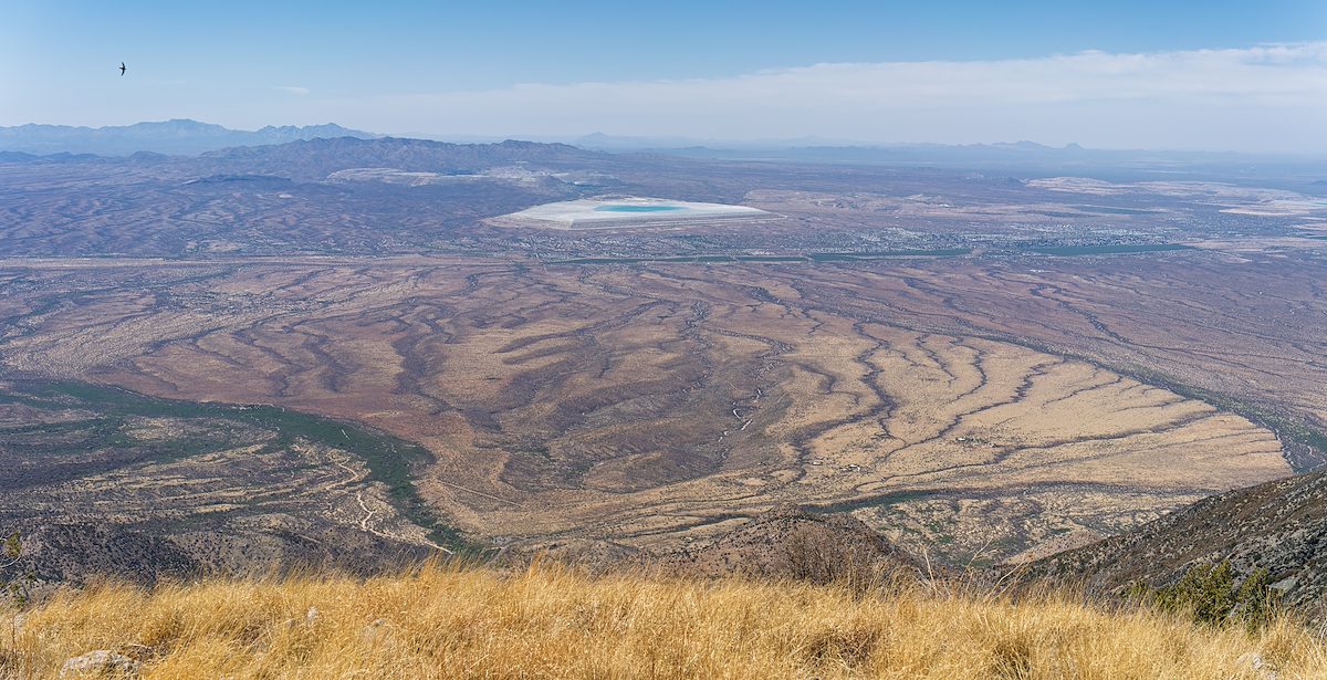 2025 April Sierrita Mine, Sierrita Mountains and Quinlan Mountains from 88 Mac